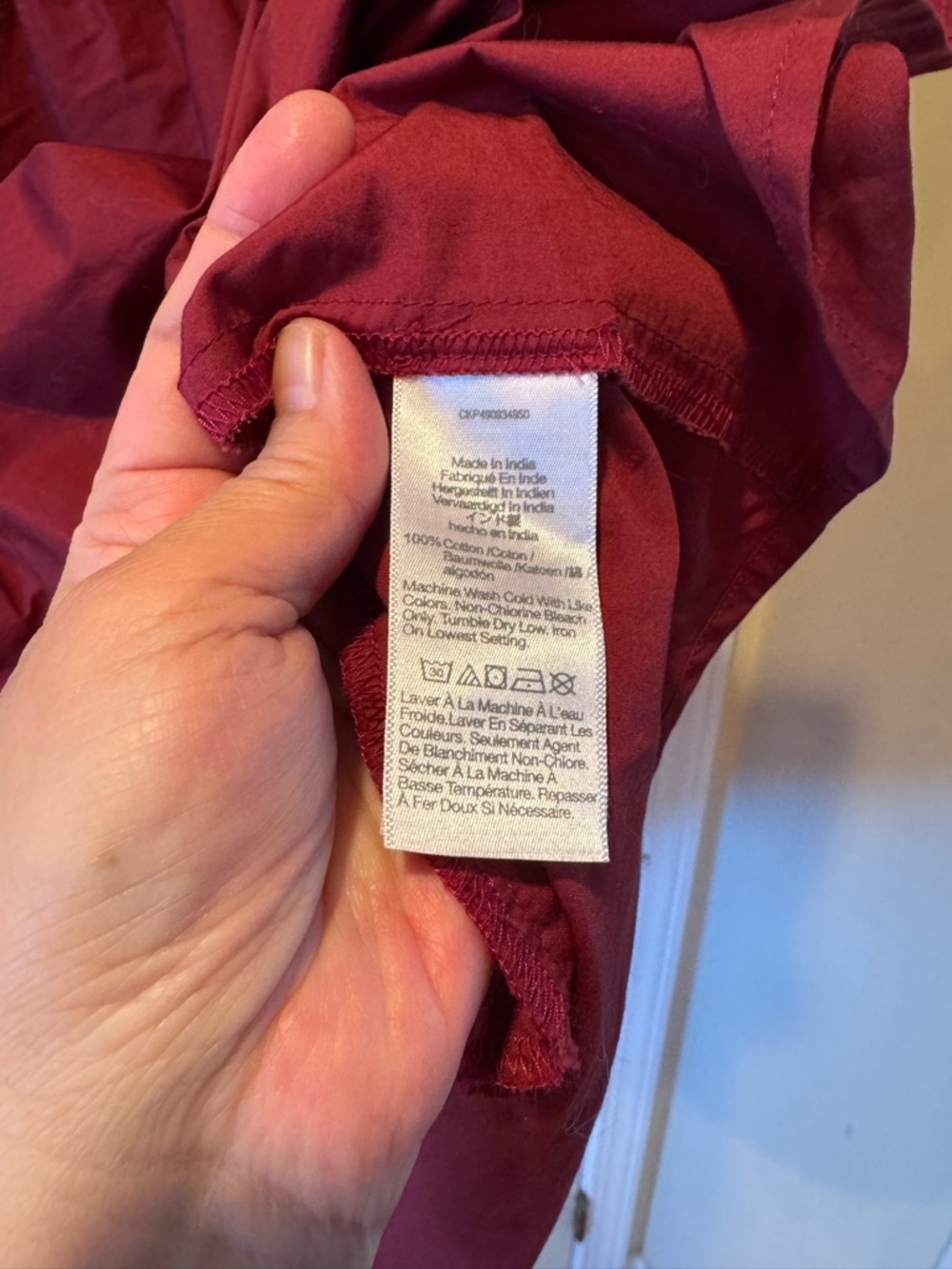 Madewell Burgundy Puff-Sleeve V-Neck Dress - Picture 7 of 8